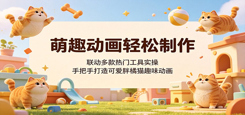 萌趣动画轻松制作，联动多款热门工具实操，手把手打造可爱胖橘猫趣味动画-K6源码网