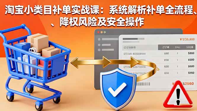 （16239期）淘宝小类目补单实战课：系统解析补单全流程、降权风险及安全操作-K6源码网