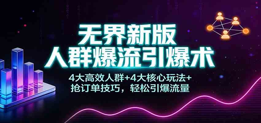 无界新版人群爆流引爆术：4大高效人群+4大核心玩法+抢订单技巧，轻松引爆流量-K6源码网