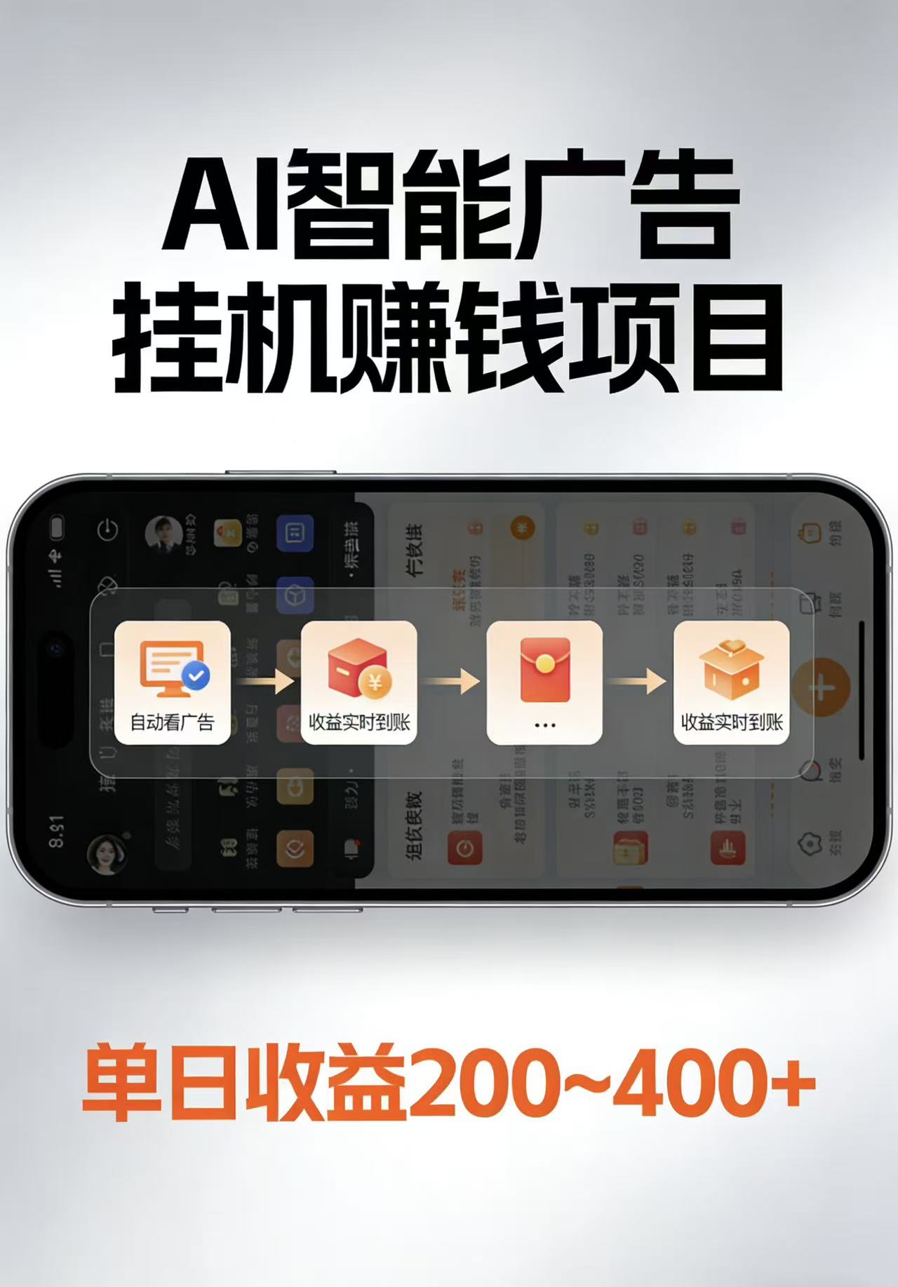 AI智能挂机看广告，每日稳定收益200-400+-K6源码网