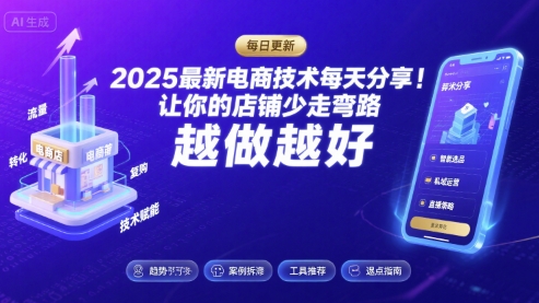 2025最新电商技术每天分享,让你的店铺少走弯路,越做越好(更新8月)-K6源码网
