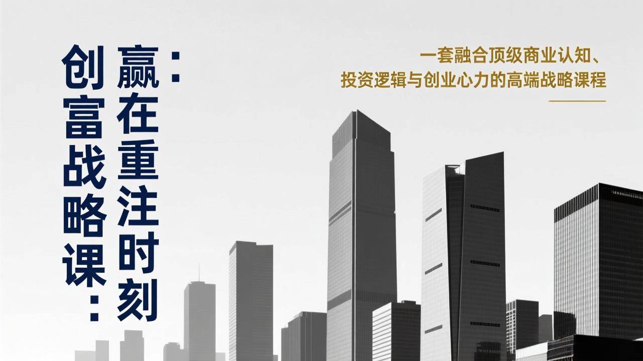 （17337期）《创富战略课：赢在重注时刻》一套融合顶级商业认知、投资逻辑与创业心力的高端战略课程-K6源码网