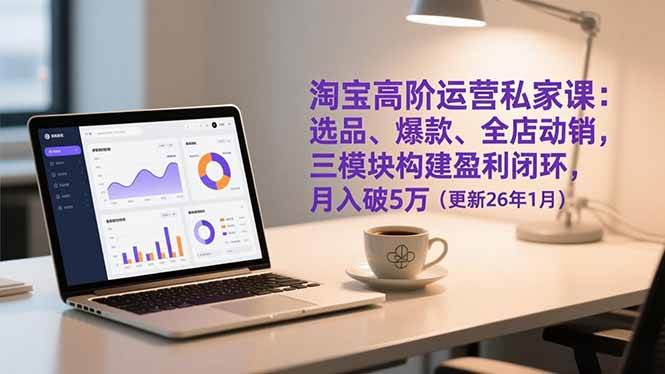 （17016期）淘宝高阶运营私家课：选品、爆款、全店动销，三模块构建盈利闭环，月入破5万（更新26年1月）-K6源码网