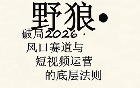 野狼团队·多平台实操运营课，覆盖AI口播、服装、好物、漫剪等热门玩法（更新4月）-K6源码网