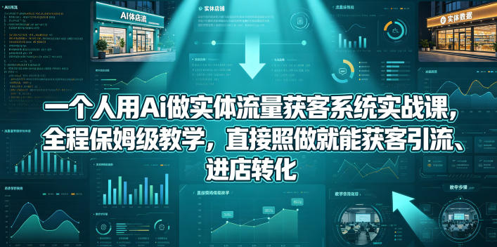 一个人用Ai做实体流量获客系统实战课，全程保姆级教学，直接照做就能获客引流、进店转化-K6源码网