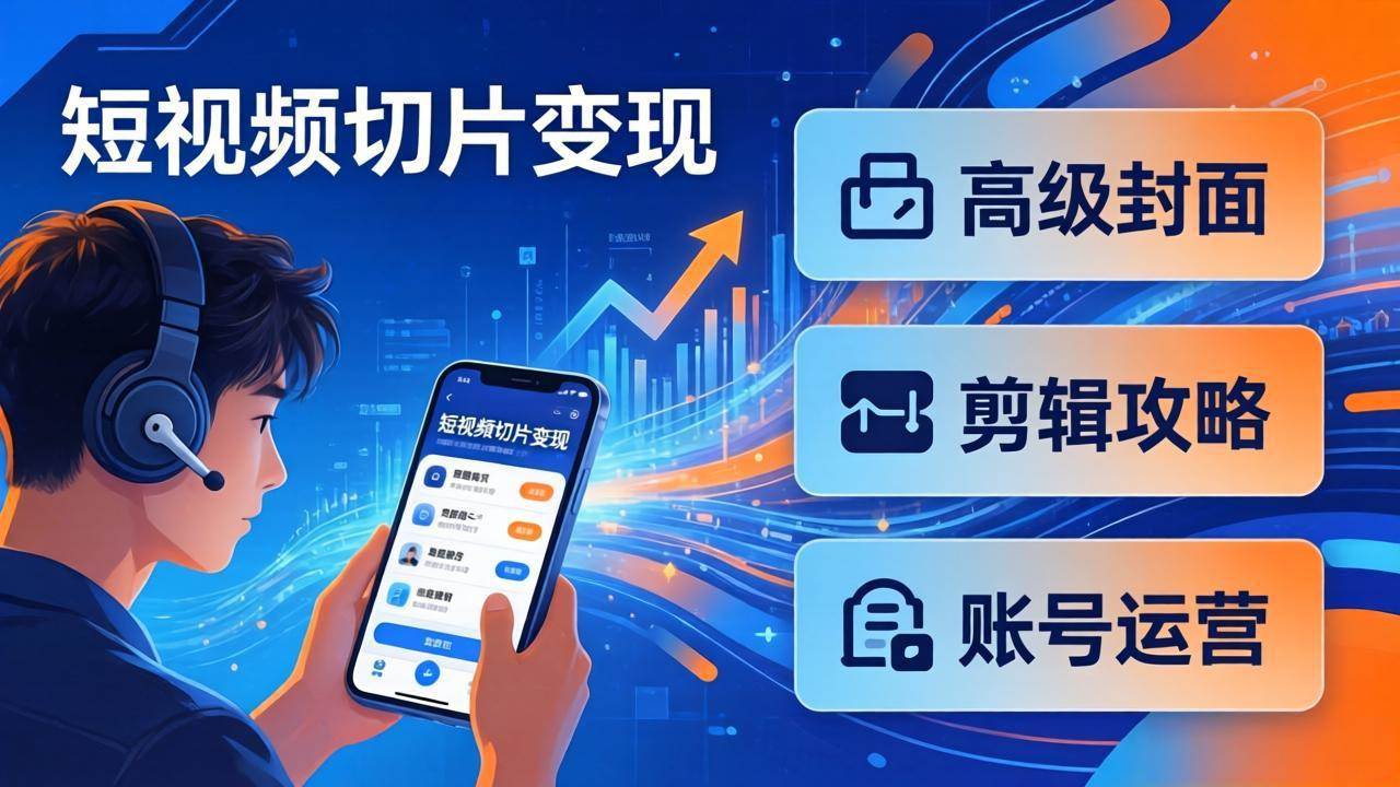 （17758期）短视频切片变现速成班2.0：高级封面+剪辑攻略+账号运营，0基础小白快速入局副业-K6源码网