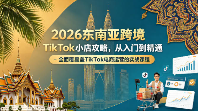 2026东南亚跨境TikTok小店攻略，从入门到精通、全面覆盖TikTok电商运营的实战课程（更新4月）-K6源码网
