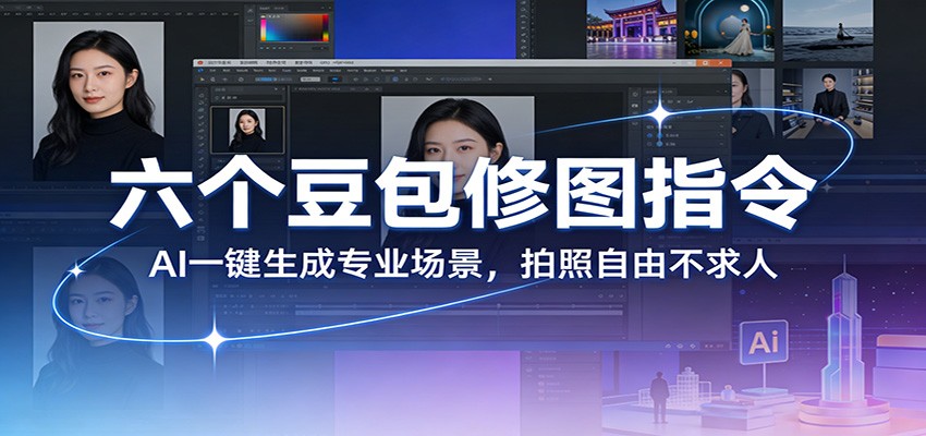 六个豆包修图指令：AI 一键生成专业场景，拍照自由不求人-K6源码网