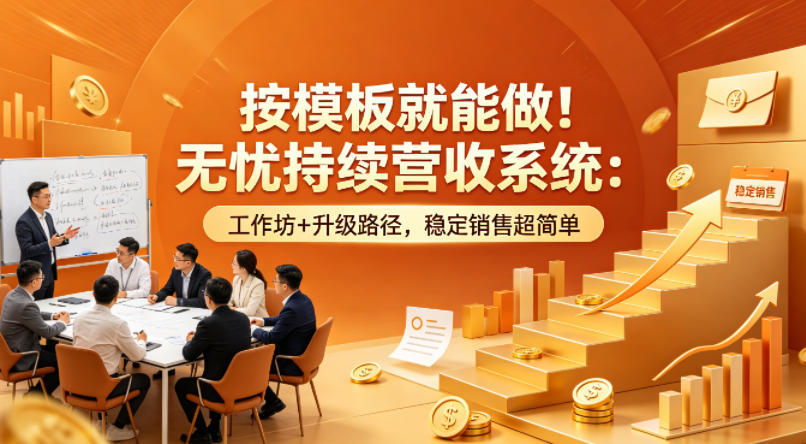 按模板就能做！无忧持续营收系统：工作坊+升级路径，稳定销售超简单【原创双语字幕】-K6源码网