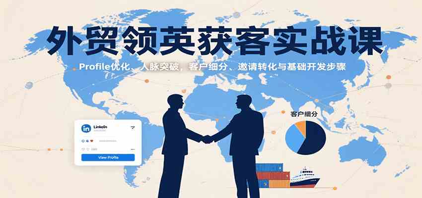 外贸领英获客实战课:Profile优化、人脉突破,客户细分、邀请转化与基础开发步骤-K6源码网