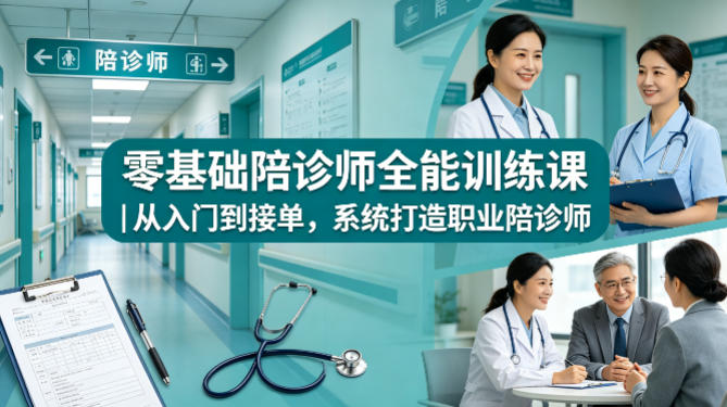 零基础陪诊师全能训练课｜从入门到接单，系统打造职业陪诊师-K6源码网