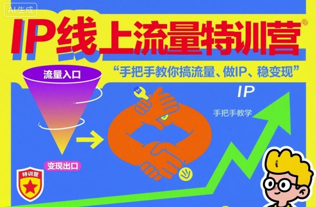 IP线上流量特训营,手把手教你搞流量、做IP、稳变现-K6源码网