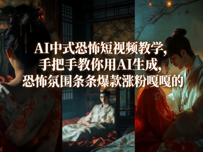 AI中式恐怖短视频教学，手把手教你用AI生成，恐怖氛围条条爆款涨粉嘎嘎的-K6源码网