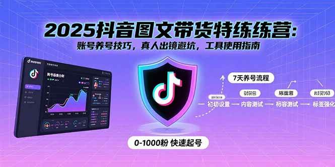 (15861期)2025抖音图文带货特练营:账号养号技巧,真人出镜避坑,工具使用指南-K6源码网