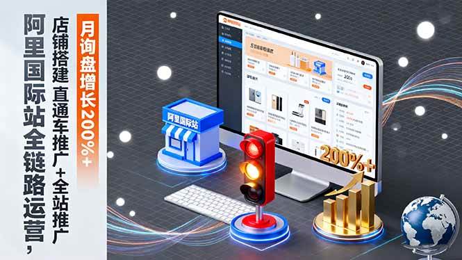 (16311期)阿里国际站全链路运营,店铺搭建+直通车推广+全站推广,月询盘增长200%+-K6源码网