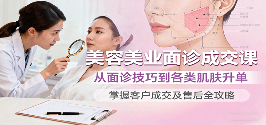 美容美业面诊成交课，从面诊技巧到各类肌肤升单，掌握客户成交及售后全攻略-K6源码网