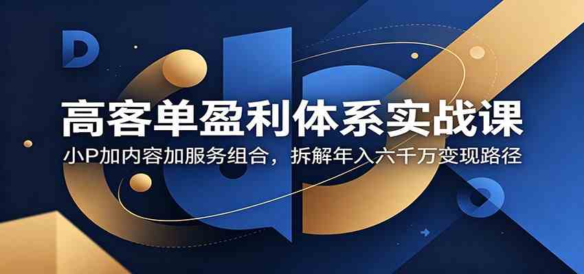 高客单盈利体系实战课:小P加内容加服务组合,拆解年入六千万变现路径-K6源码网