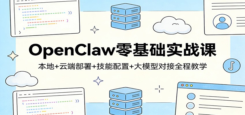 OpenClaw零基础实战课：本地+云端部署+技能配置+大模型对接全程教学-K6源码网