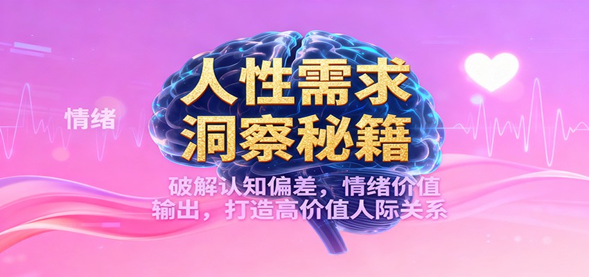 人性需求洞察秘籍,破解认知偏差,情绪价值输出,打造高价值人际关系-K6源码网