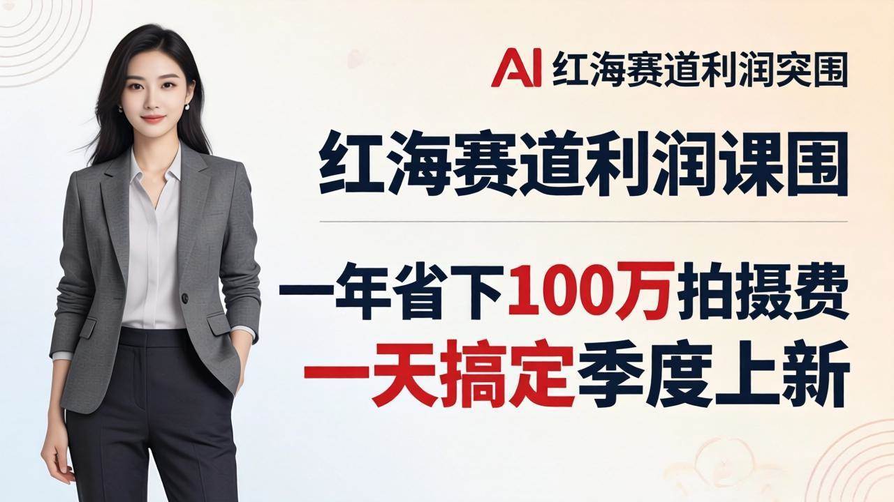 （17884期）服装老板AI模特图课：一年省下100万拍摄费，一天搞定季度上新，红海赛道利润突围-K6源码网