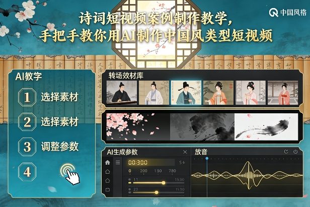 古诗词短视频案例制作教学，手把手教你用AI制作中国风类型短视频-K6源码网