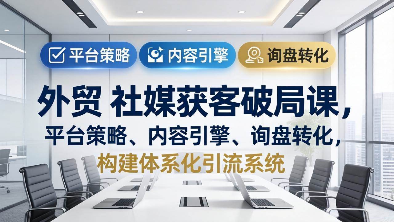 （17901期）外贸 社媒获客破局课，平台策略、内容引擎、询盘转化，构建体系化引流系统（更新26年3月）-K6源码网