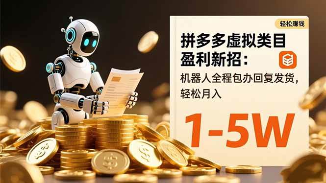 （16529期）拼多多虚拟类目盈利新招：机器人全程包办回复发货，轻松月入 1-5W-K6源码网