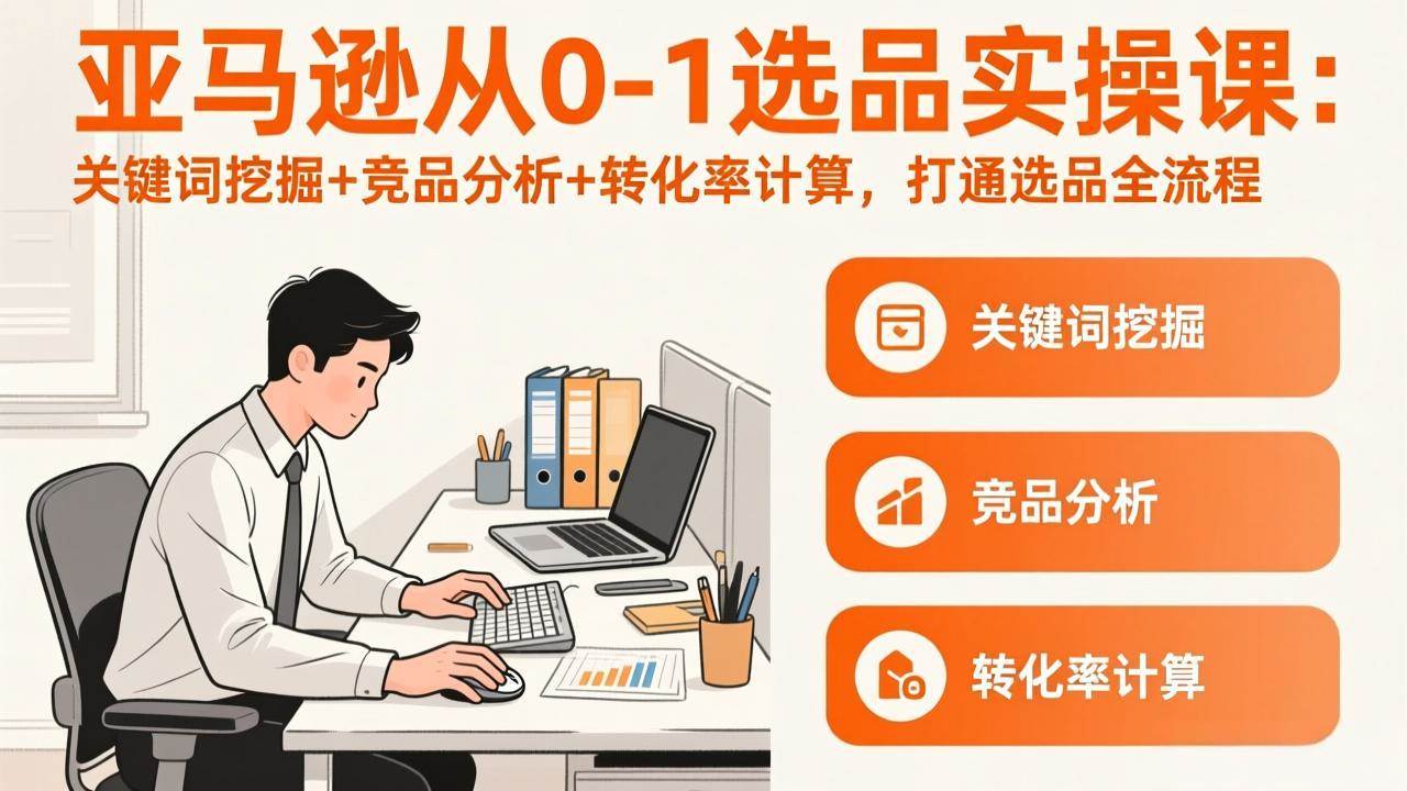 （17567期）亚马逊从0-1选品实操课(更新3月)：关键词挖掘+竞品分析+转化率计算，47节打通选品全流程-K6源码网