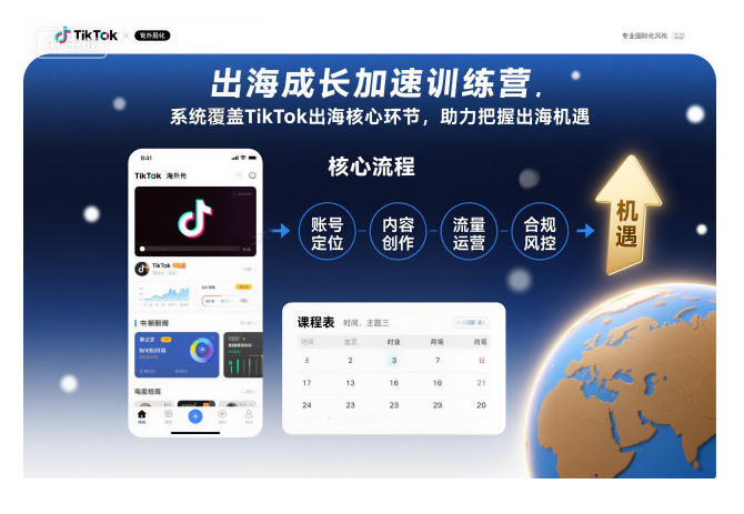 出海成长加速训练营,系统覆盖TikTok出海核心环节,助力把握出海机遇(更新)-K6源码网
