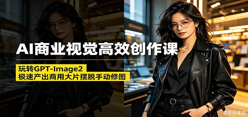 AI商业视觉高效创作课：玩转GPT-Image2，极速产出商用大片摆脱手动修图-K6源码网