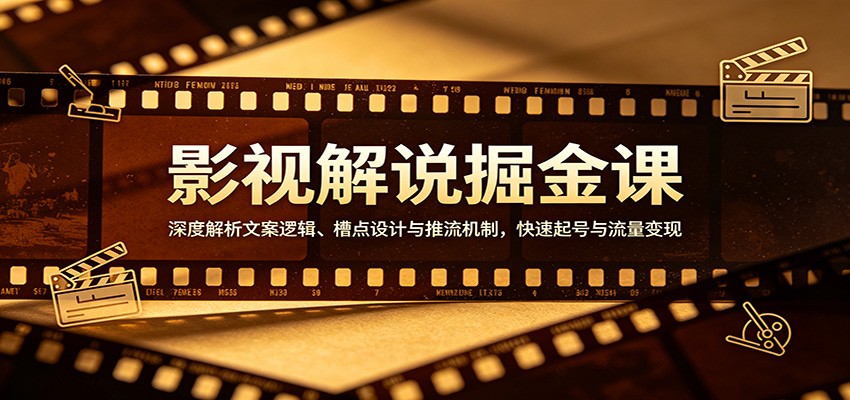 影视解说掘金课:深度解析文案逻辑、槽点设计与推流机制,快速起号与流量变现-K6源码网