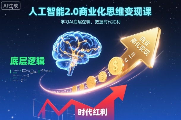 人工智能2.0商业化思维变现课，学习AI底层逻辑，把握时代红利-K6源码网