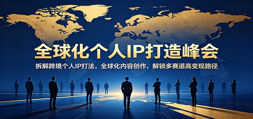 全球化个人IP打造峰会：拆解跨境个人IP打法，全球化内容创作，解锁多赛道高变现路径-K6源码网