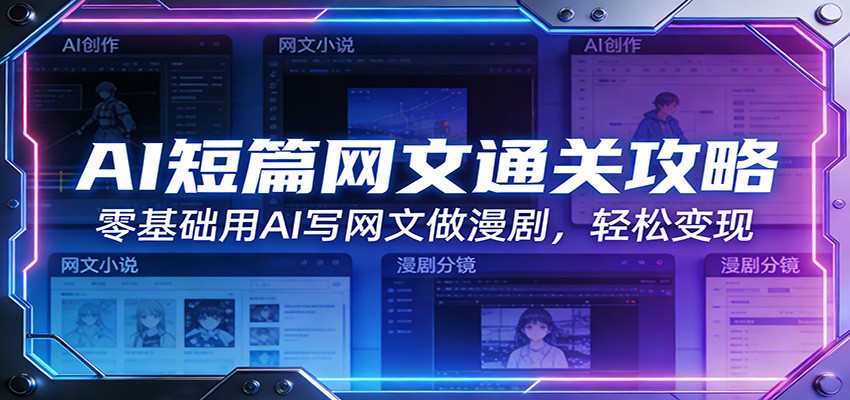 AI短篇网文通关攻略：零基础用AI写网文做漫剧，轻松变现-K6源码网