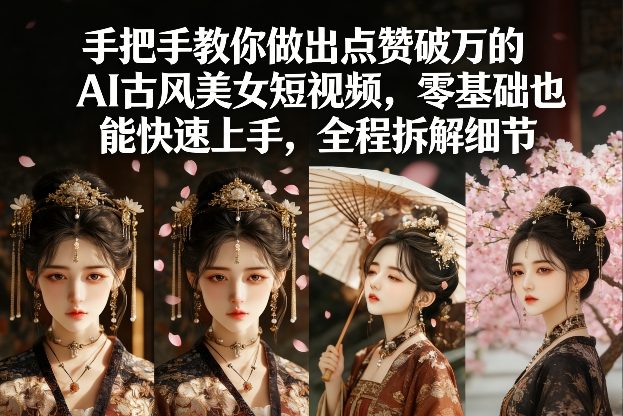 手把手教你做出点赞破万的AI古风美女短视频，零基础也能快速上手，全程拆解细节-K6源码网