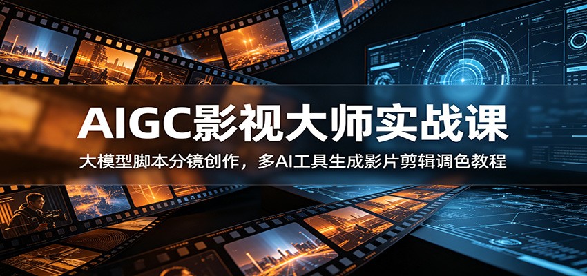 AIGC影视大师实战课：大模型脚本分镜创作，多AI工具生成影片剪辑调色教程-K6源码网