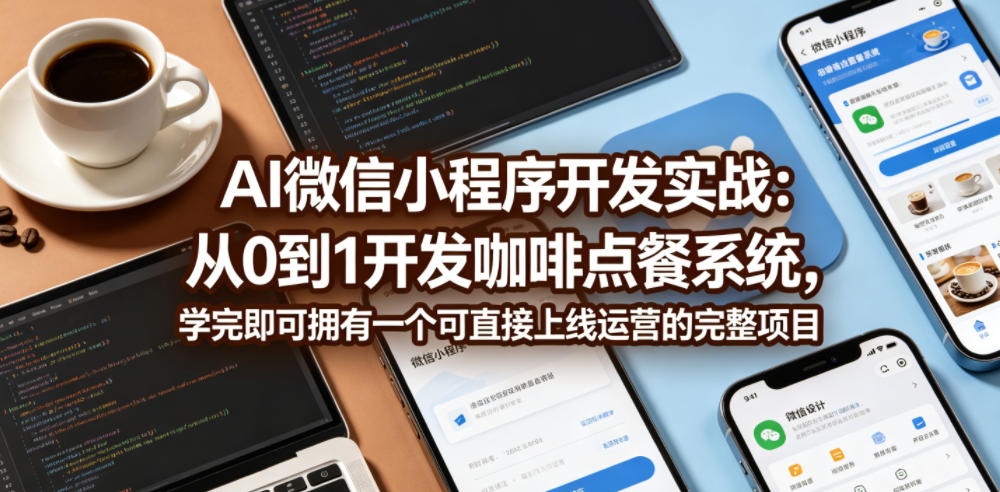 AI微信小程序开发实战：从0到1开发咖啡点餐系统，学完即可拥有一个可直接上线运营的完整项目-K6源码网