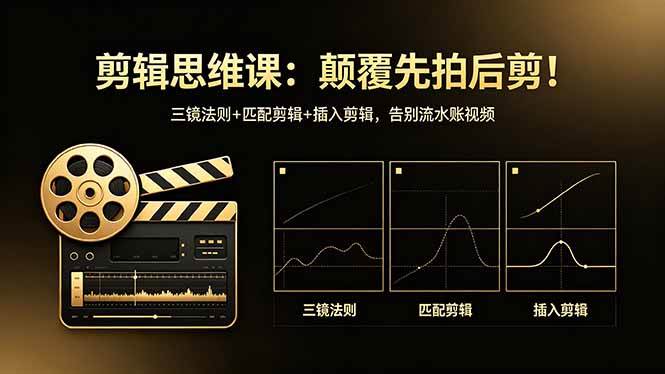 （18285期）剪辑思维课：颠覆先拍后剪！三镜法则+匹配剪辑+插入剪辑，告别流水账视频-K6源码网