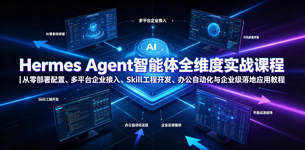 Hermes Agent智能体全维度实战课程｜从零部署配置、多平台企业接入、Skill工程开发、办公自动化与企业级落地应用教程-K6源码网