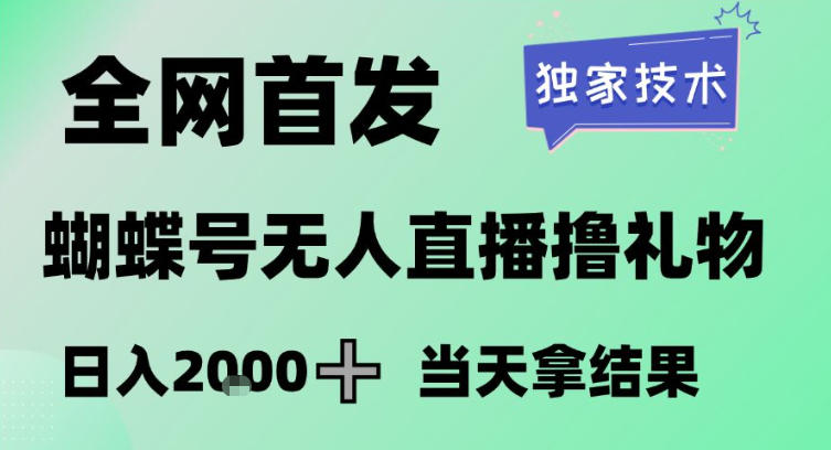 2026最新蝴蝶号无人直播掘金，独家技术，全网首发小白做了一个月收益3W，长期稳定可做【揭秘】-K6源码网