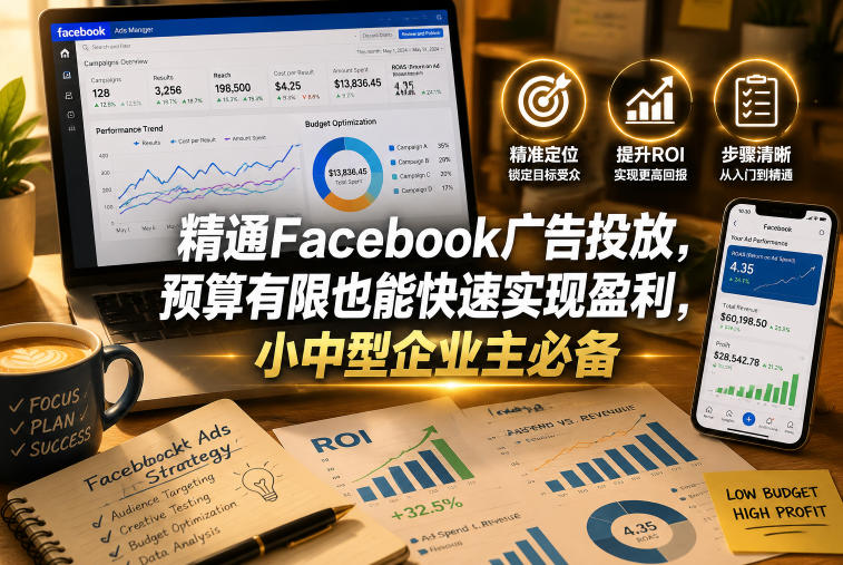 精通Facebook广告投放,预算有限也能快速实现盈利,小中型企业主必备【原创双语字幕】-K6源码网