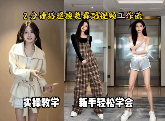 通过Coze工作流，制作《跳舞卡点换装视频》，两分钟制作完成，从0到1演示搭建过程-K6源码网