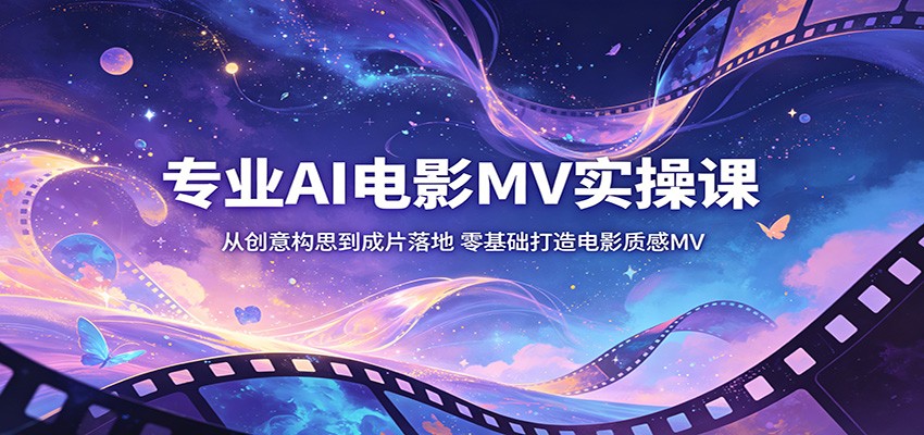 专业AI电影MV实操课:从创意构思到成片落地,零基础打造电影质感MV 专业AI电影MV实操课:从创意构思到成片落地,零基础打造电影质感MV