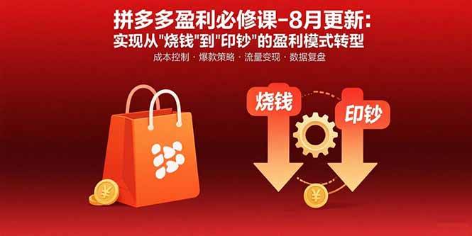 (15771期)拼多多盈利必修课-8月更新:突破运营瓶颈 实现从烧钱到印钞的盈利模式转型-K6源码网