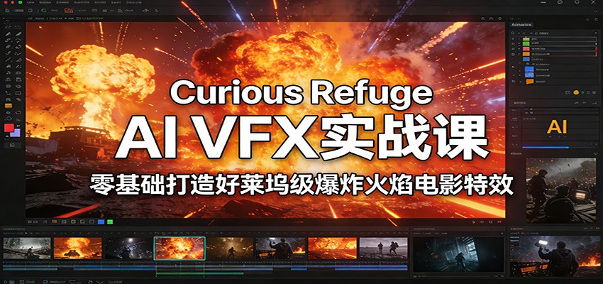 Curious Refuge AI VFX实战课，零基础打造好莱坞级爆炸火焰电影特效-K6源码网