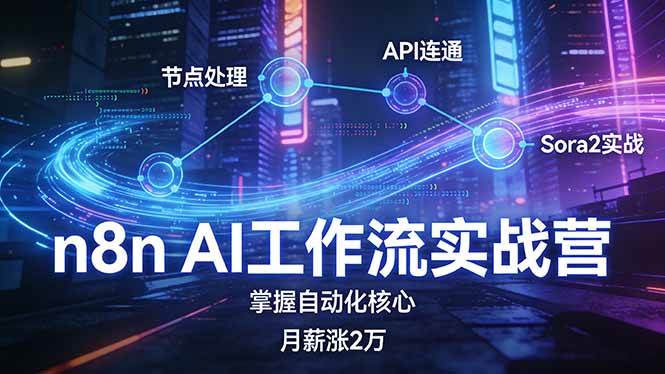 （17458期）n8n AI工作流实战营，节点处理+API连通+Sora2实战，掌握自动化核心月薪涨2万-K6源码网