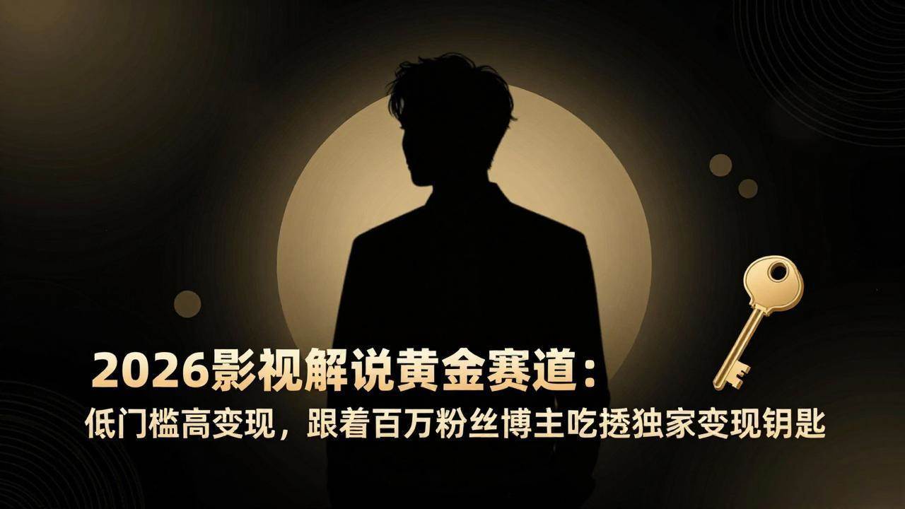 （17721期）2026影视解说黄金赛道：低门槛高变现，跟着百万粉丝博主吃透独家变现钥匙-K6源码网