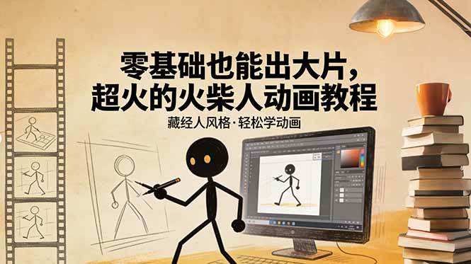 （17464期）零基础也能出大片，超火的火柴人动画教程（藏经人风格）-K6源码网