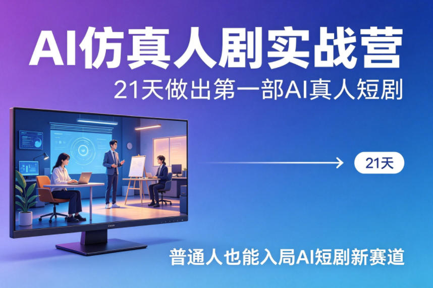 AI仿真人剧实战营，21天做出第一部AI真人短剧，普通人也能入局AI短剧新赛道（更新）-K6源码网