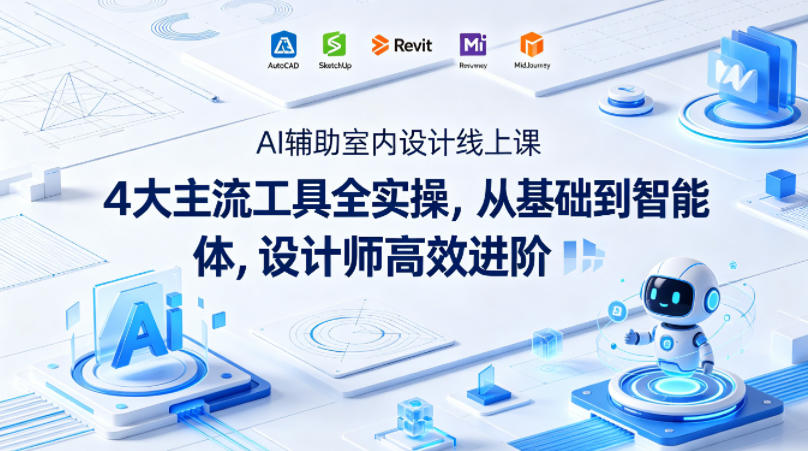 AI辅助室内设计线上课｜4大主流工具全实操，从基础到智能体，设计师高效进阶-K6源码网
